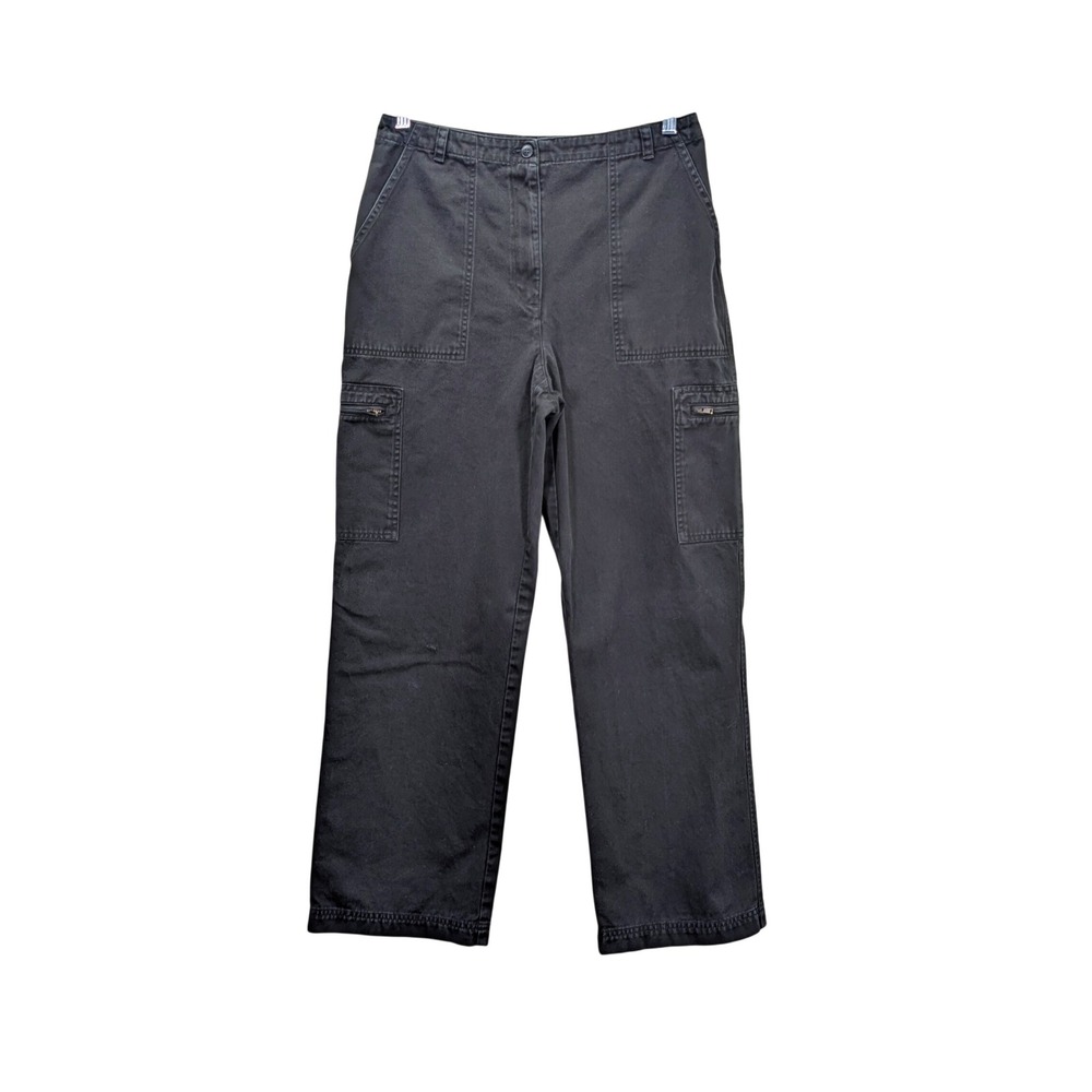Lauren Ralph Lauren Cargo Pants Women's 10 Black Cotton Utility Straight Leg